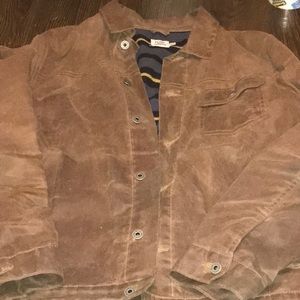 Flannel-lined Waxed Trucker Jacket (Havana)